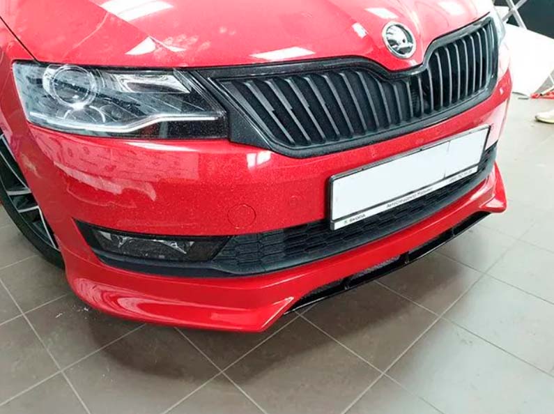 Обвес для Skoda Rapid CSR Style (пер. накладка, зад. накладка, пороги) (CT-RAP-BK01)